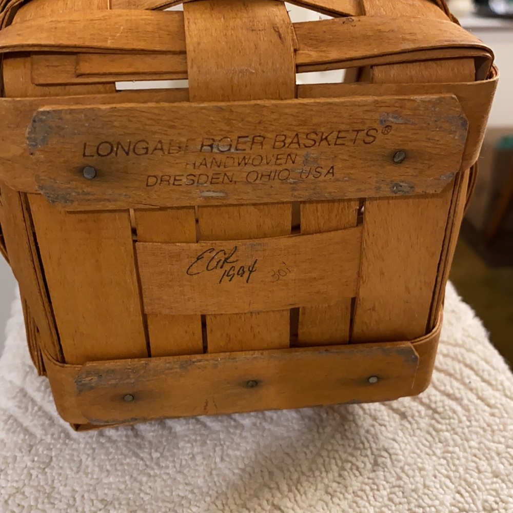1994 Vintage Longaberger Handwoven Brown Collectible Basket Size 8.5” X 7” - Picture 5 of 11